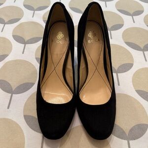 Isola Black Suede Heels